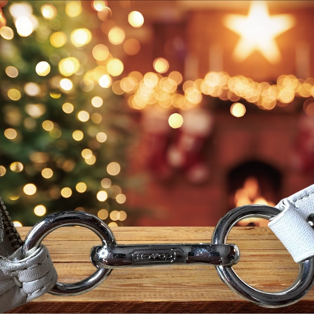 Coach cream jacquard signature and leather crossbody handbag -painted horse bit - Picture 12 of 15